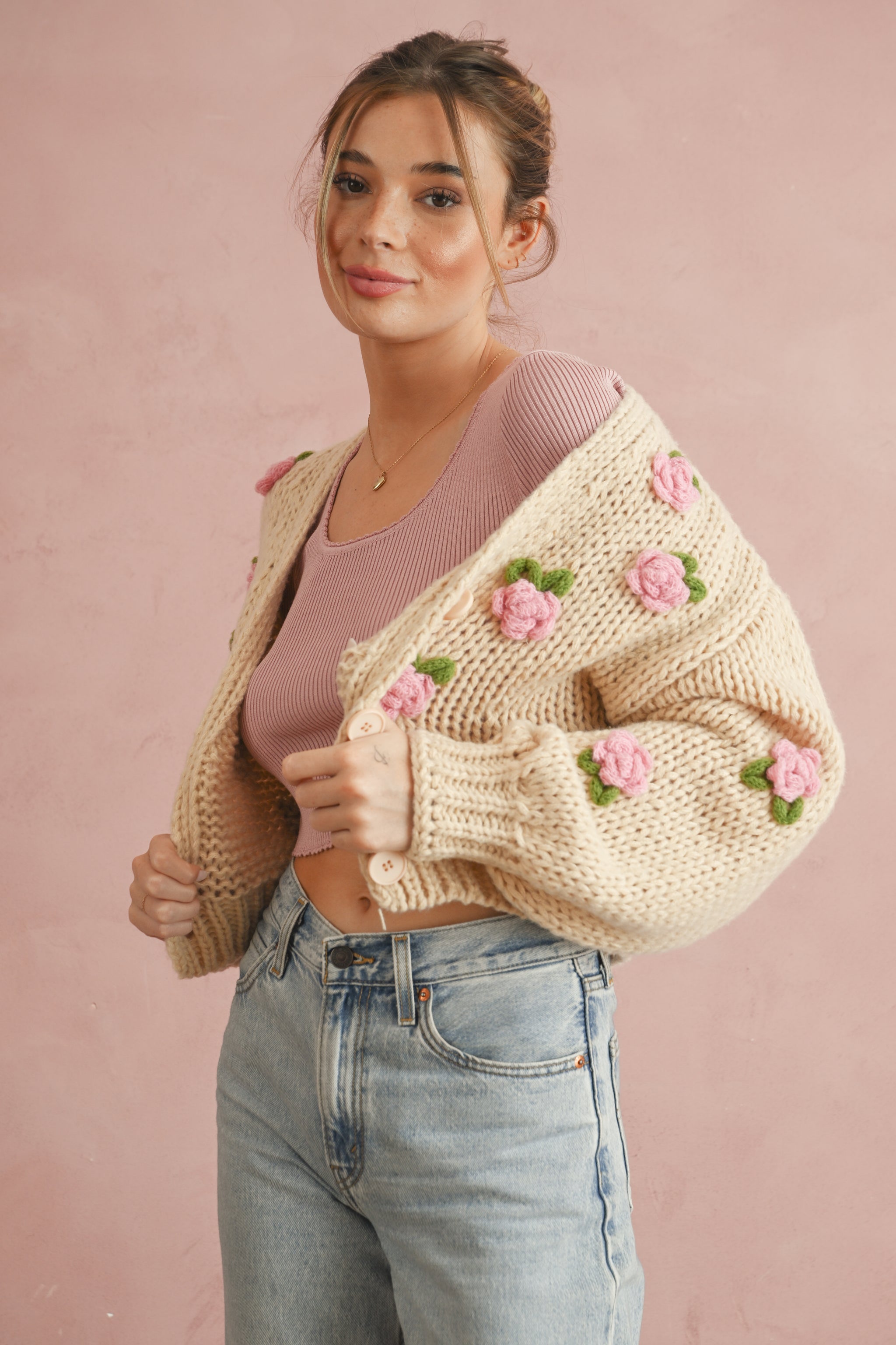 トップス JentLouis short cardigan Arach&Cloz Womens Cardigans Summer 2024 Cropped Lightweight